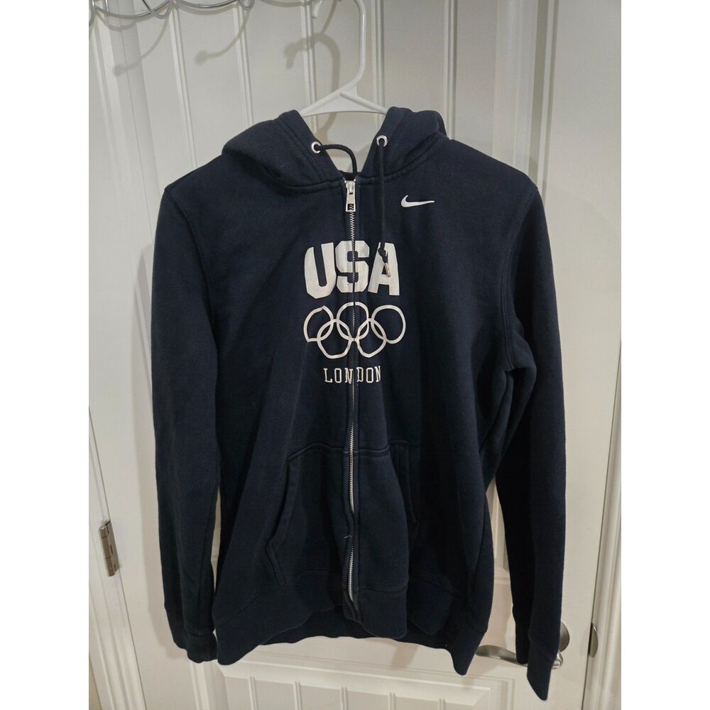 Nike Team USA London 2012 Olympics Womens S Navy Full Zip Hoodie Sweatshirt